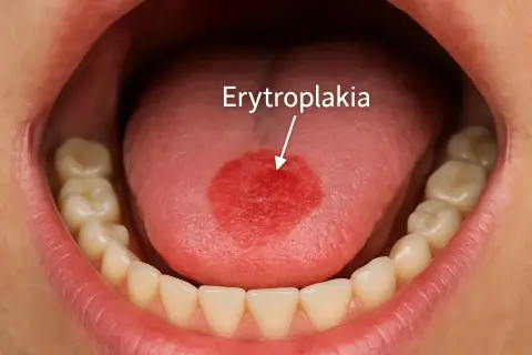Czerwona plama na języku, oznaczona jako erytroplakia, wymaga uwagi.